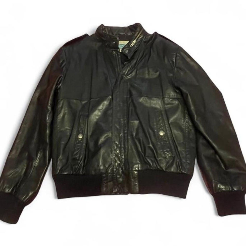 Men's VintageBlack Leather Bomber Jacket